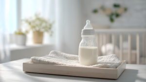 صورة لطفل رضيع ينام بسلام في سريره، مشيرة إلى أهمية الروتين اليومي للرضع