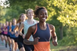 امرأة تمارس الرياضة لتحسين صحة البشرة